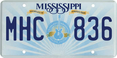 MS license plate MHC836
