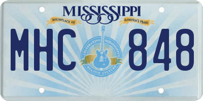 MS license plate MHC848