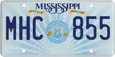 MS license plate MHC855