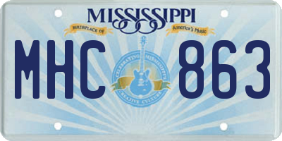 MS license plate MHC863