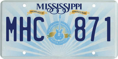 MS license plate MHC871