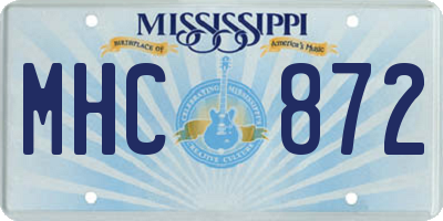 MS license plate MHC872