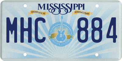 MS license plate MHC884