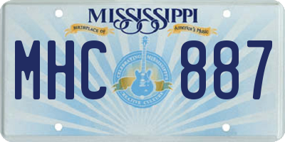 MS license plate MHC887