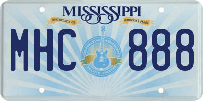 MS license plate MHC888