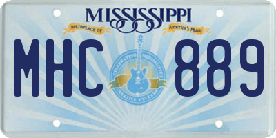 MS license plate MHC889