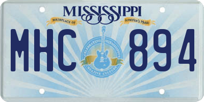 MS license plate MHC894