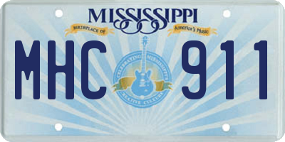 MS license plate MHC911