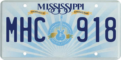 MS license plate MHC918