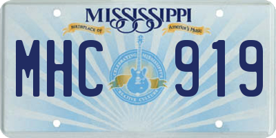 MS license plate MHC919