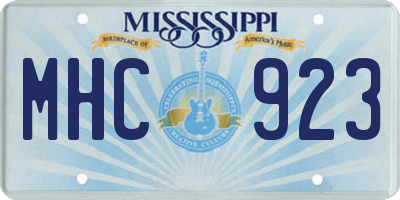 MS license plate MHC923