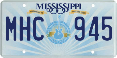MS license plate MHC945