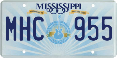MS license plate MHC955