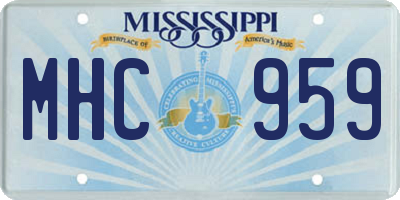 MS license plate MHC959