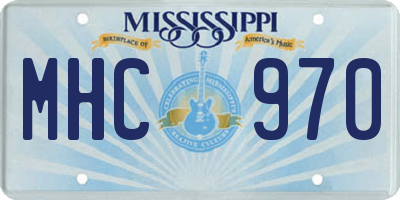MS license plate MHC970