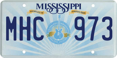 MS license plate MHC973