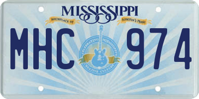 MS license plate MHC974