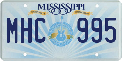 MS license plate MHC995