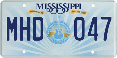 MS license plate MHD047