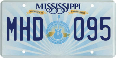 MS license plate MHD095