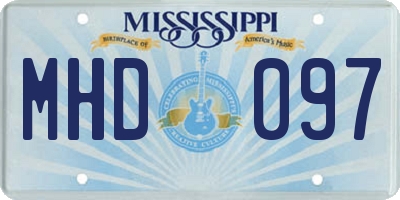 MS license plate MHD097