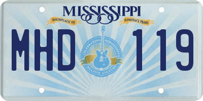 MS license plate MHD119