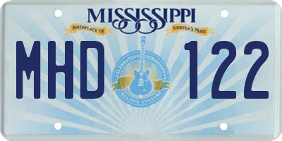 MS license plate MHD122