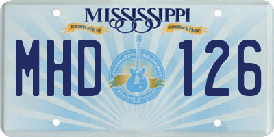 MS license plate MHD126