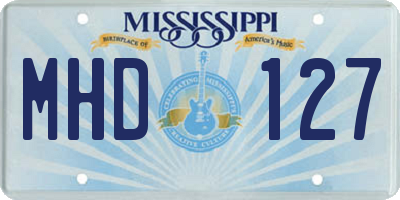 MS license plate MHD127
