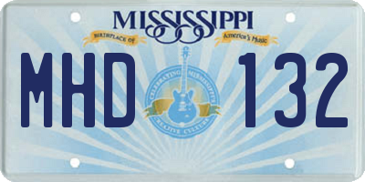 MS license plate MHD132