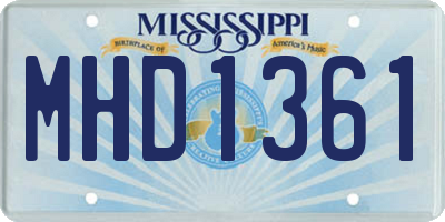 MS license plate MHD1361