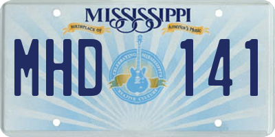 MS license plate MHD141