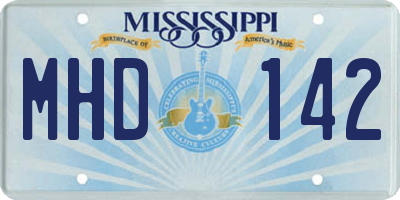 MS license plate MHD142