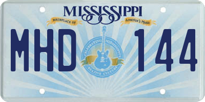 MS license plate MHD144