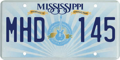 MS license plate MHD145