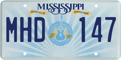 MS license plate MHD147