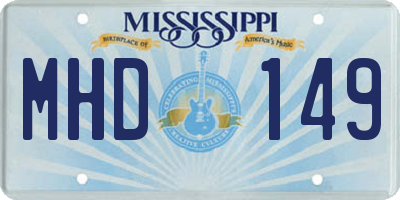 MS license plate MHD149