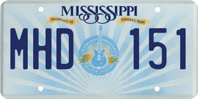 MS license plate MHD151