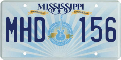 MS license plate MHD156