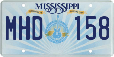 MS license plate MHD158