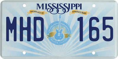 MS license plate MHD165