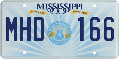 MS license plate MHD166