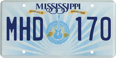 MS license plate MHD170