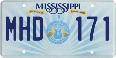MS license plate MHD171