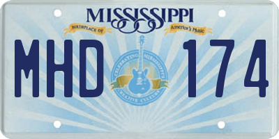 MS license plate MHD174