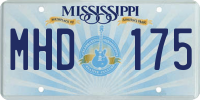 MS license plate MHD175