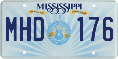 MS license plate MHD176