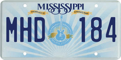 MS license plate MHD184