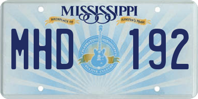 MS license plate MHD192