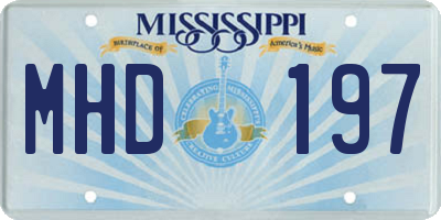 MS license plate MHD197